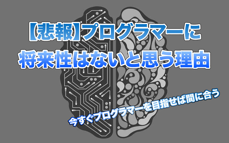 悲報 プログラマーに将来性はないと思う理由 かじりーニョ